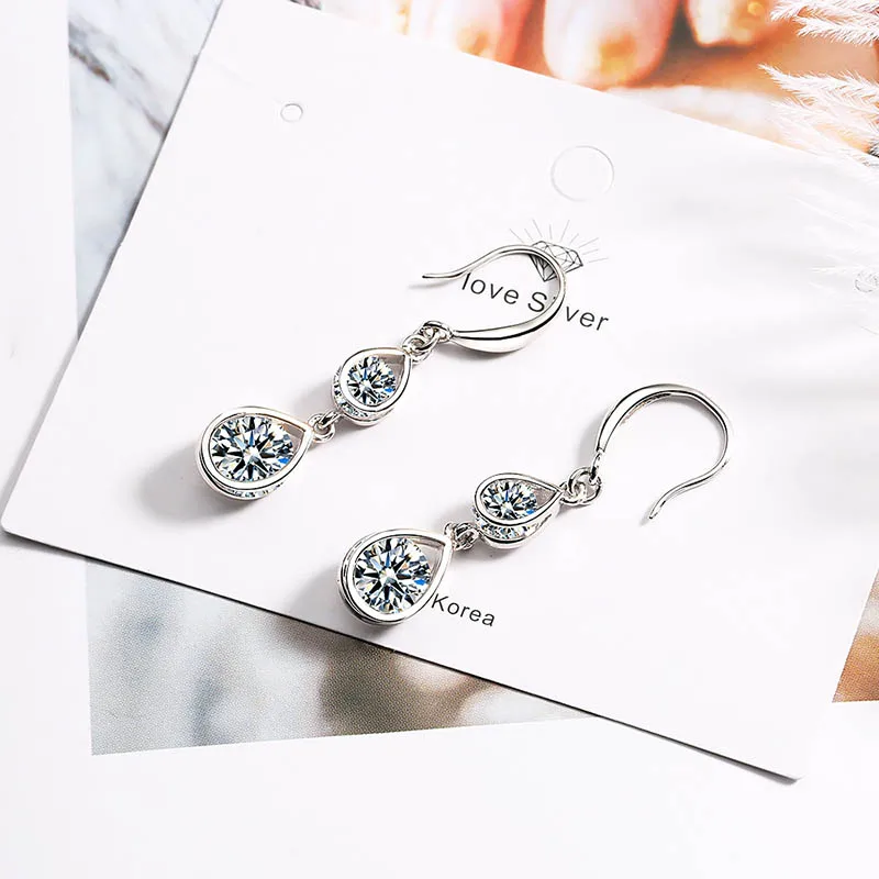 Женские серьги кисточки из серебра 925 пробы с цирконами|Серьги-подвески| |