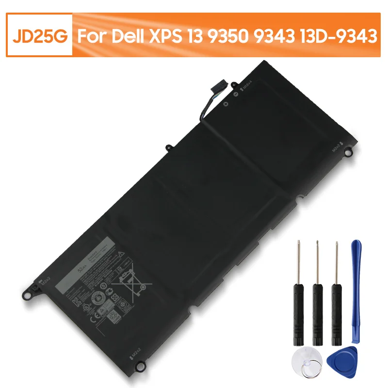 Оригинальная запасная батарея для ноутбука JD25G Dell XPS 13 9350 9343 13D JHXPY 90V7W 0N7T6 5K9CP