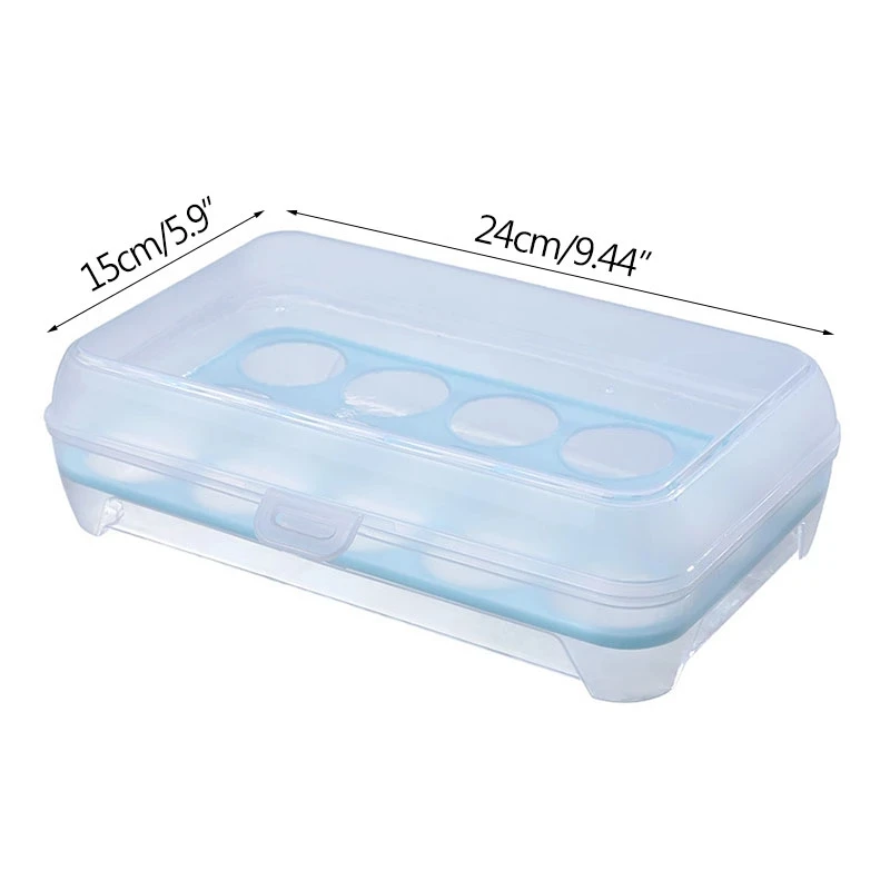

Kitchen 15 Grid Refrigerator Egg Box Portable Food Storage Storage Box Plastic Transparent Egg Tray Box