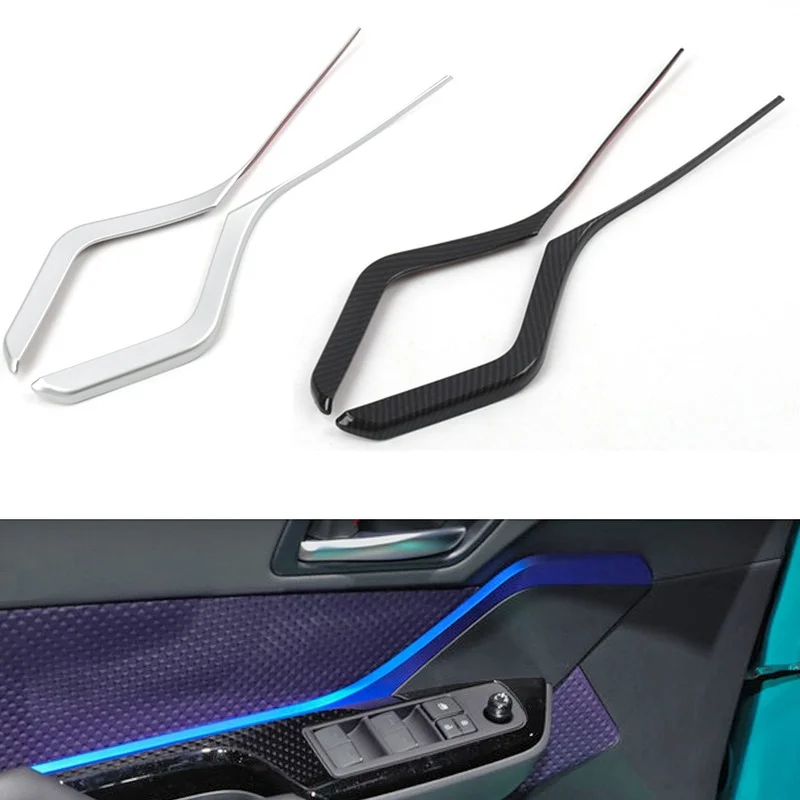 

Creativity Fashion High Quality CHR 2018 Carbon Fiber Appearance Rod Door Handle Bar Decorative Frame Cover Easy Installation