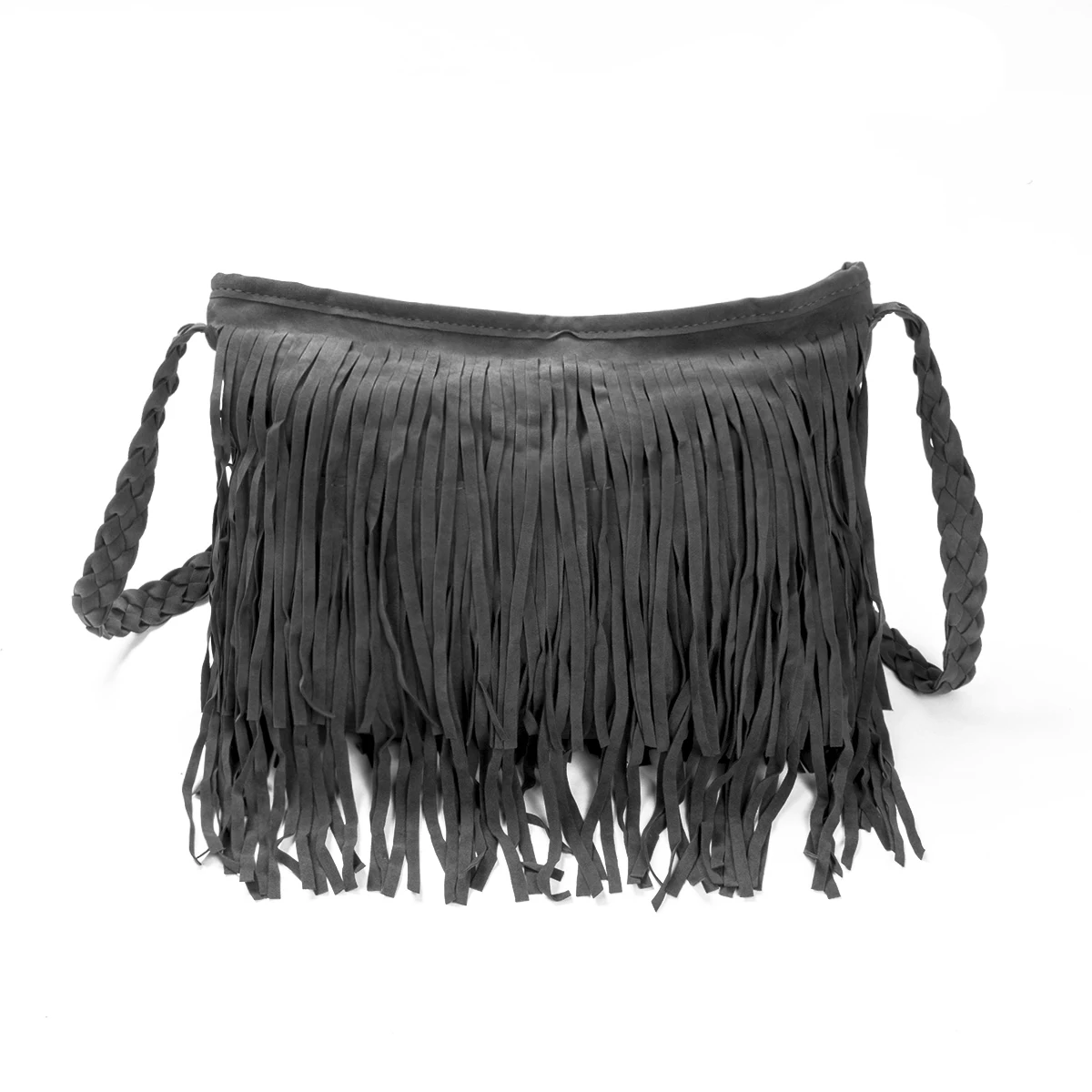 

Fashion Women Shoulder bag Solid Color Tassels Trending Cross Body Bag Tassel Suede Faux fur Fringe Messenger Shoulder Handbag