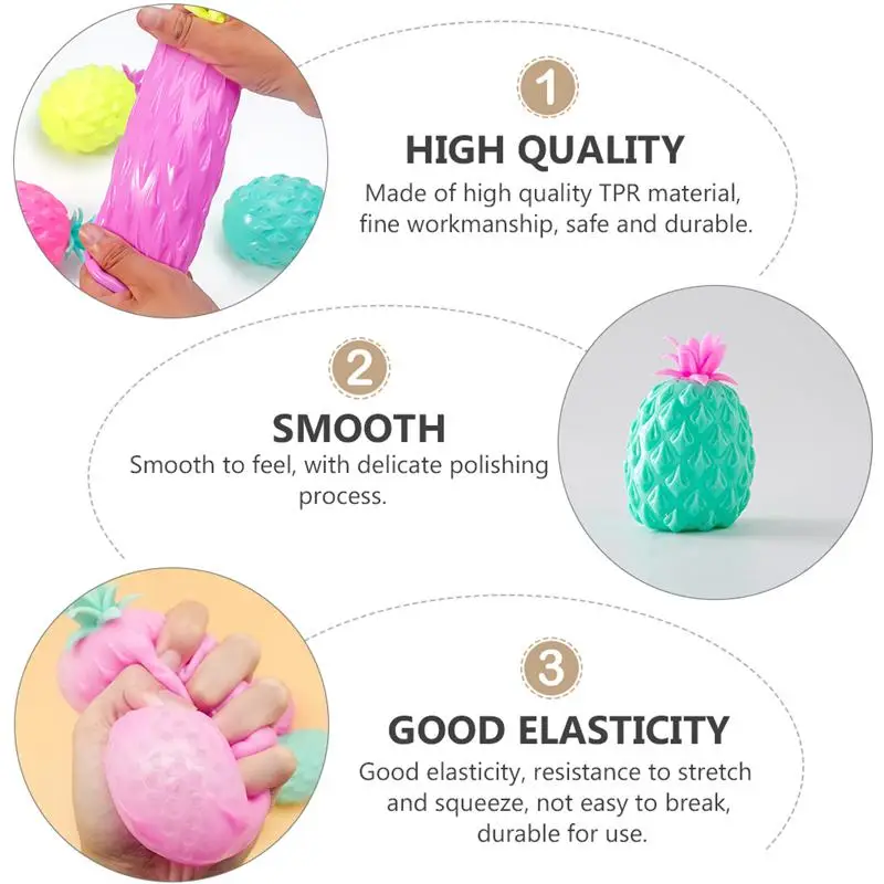 

4pcs Pineapple Shape Vent Toys Stress Release Toys Kids Toys (Random Color)