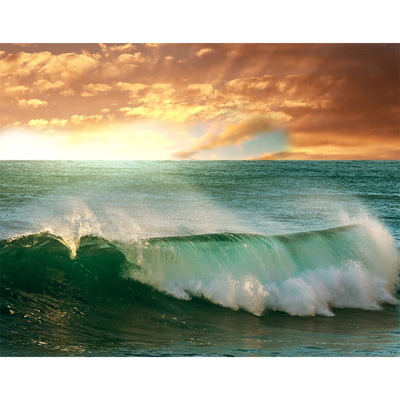 Nitree виниловый летний красивый пляж Новорожденный ребенок душ фон морская волна