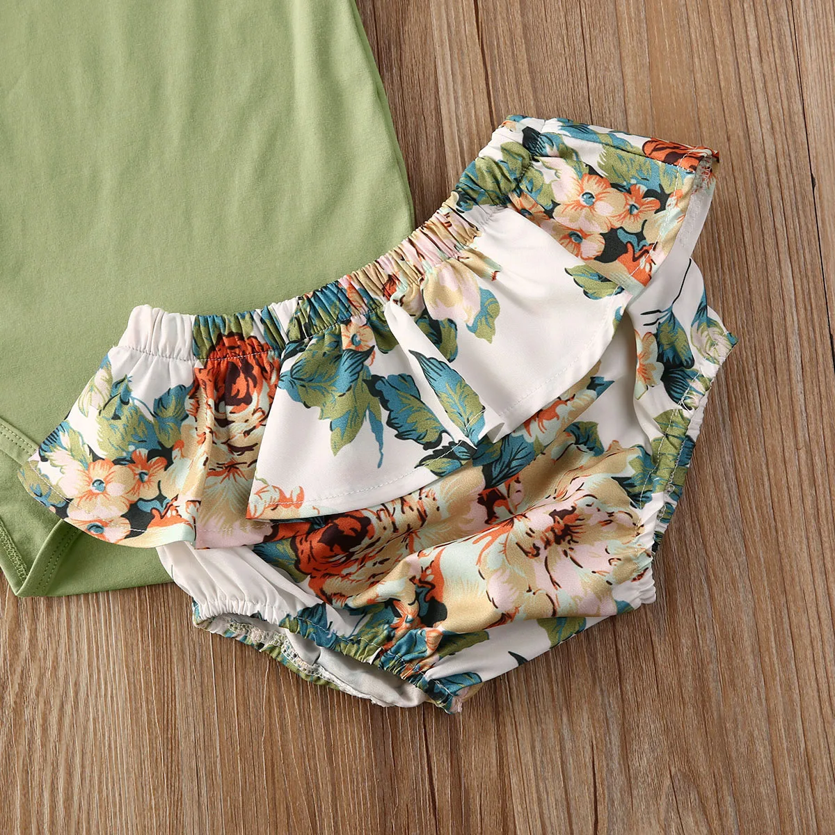 

Newborn Fashion Baby Girls 0-24M Clothes Ruffle Sleeve Romper Floral Shorts Outfit Set CANIS