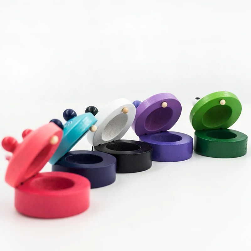 1 шт. Развивающие детские милые деревянные Мультяшные животные кастанеты игрушки