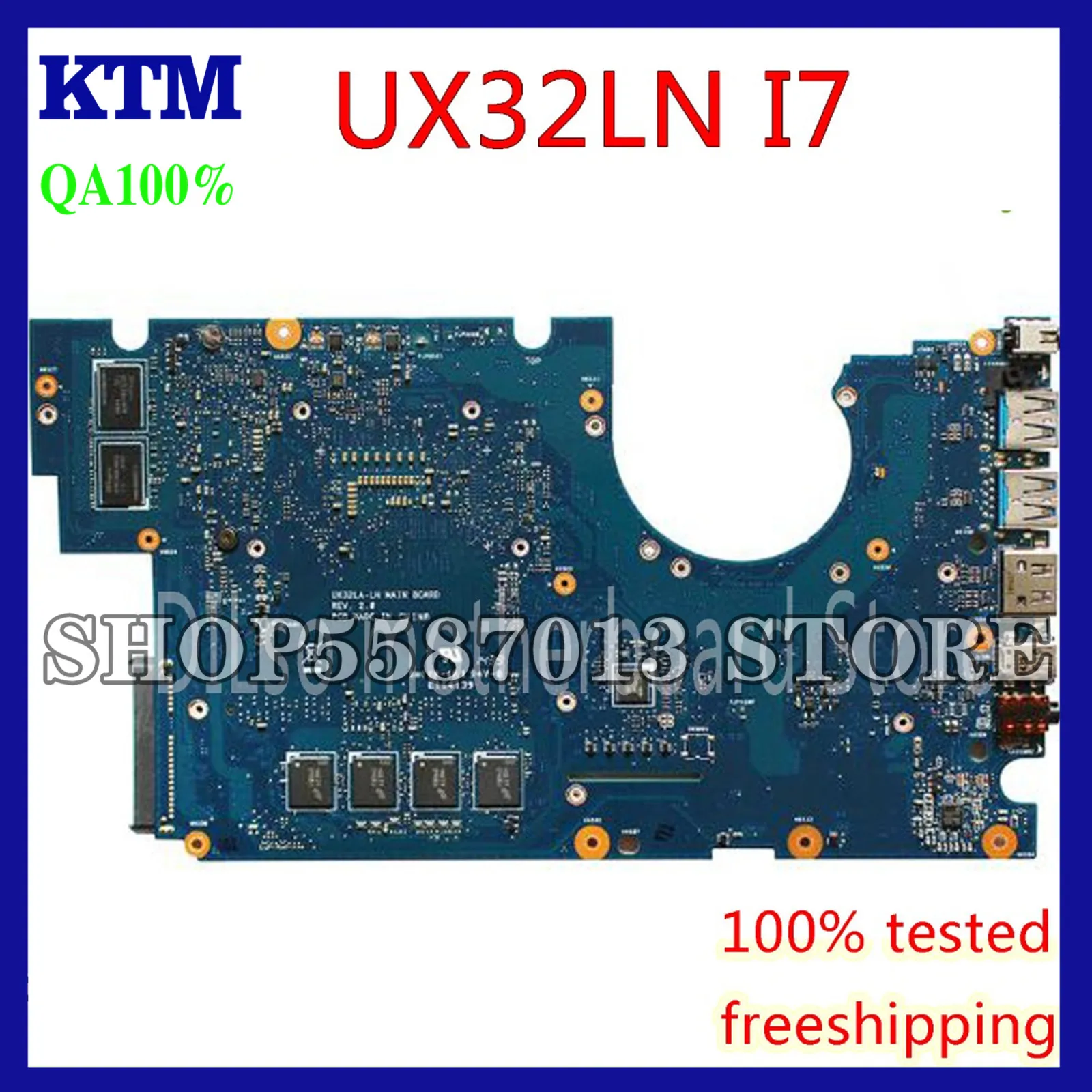

KEFU UX32LA Motherboard For ASUS UX32LN i7-4500 CPU GT840M 4GB N15S-GT-S-A2 Laptop Motherboard original Test Mainboard
