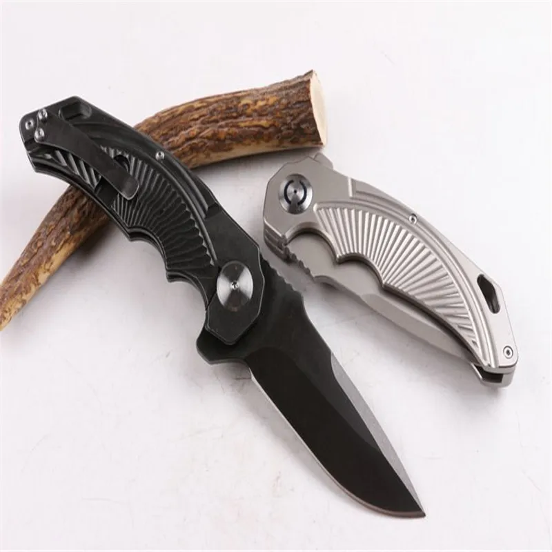 Складной нож Half Sky (два цвета) D2 посеребренное лезвие серый титан + L черный