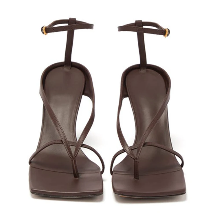 

Square Head One- character Sandals Women 's Summer 2020 One- character Buckle Toe Thin Heel Open Toe Roman Women 's Shoes