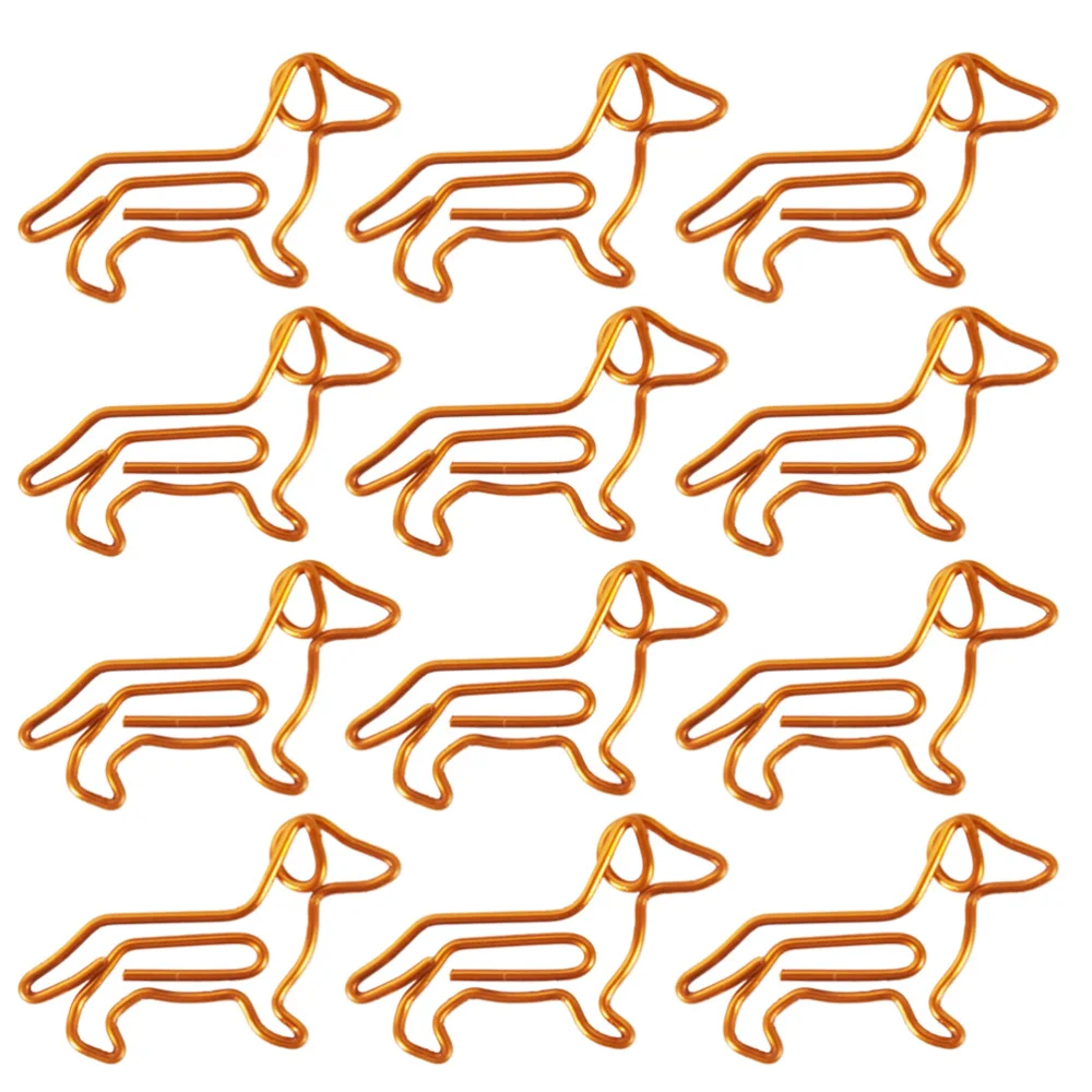 

30Pcs Golden Dachshund Paper Clips Cartoon Paper Clips Creative Customization Special-shaped Gold Paper Clips(Orange)