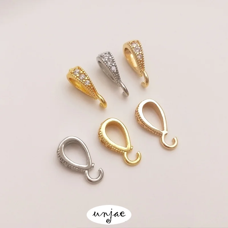 

Color-preserving hanging buckle 14K gold-plated 18K real gold zircon melon seed buckle diy hanging buckle jewelry accessories