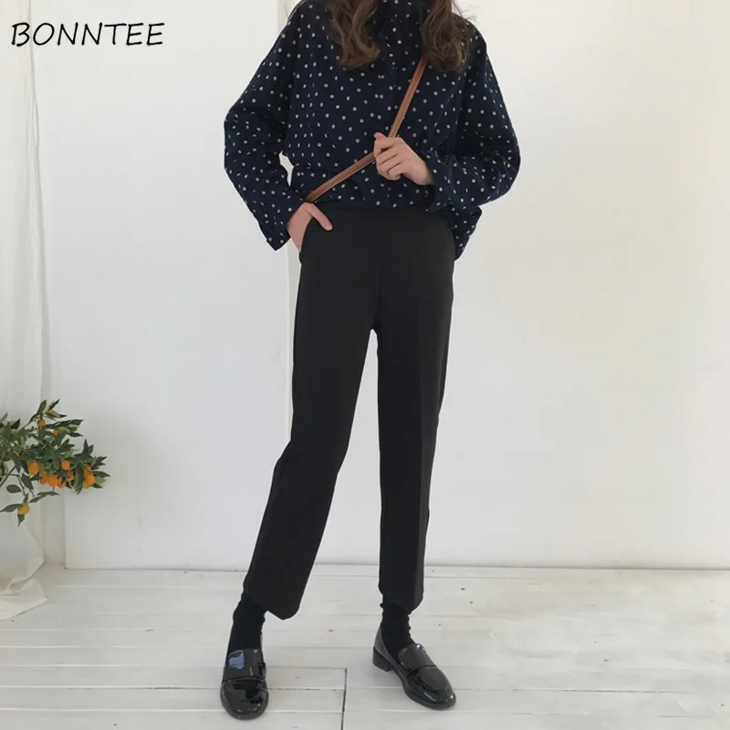 Брюки женские 2020 Ретро прямые молнии длиной до щиколотки элегантные брюки