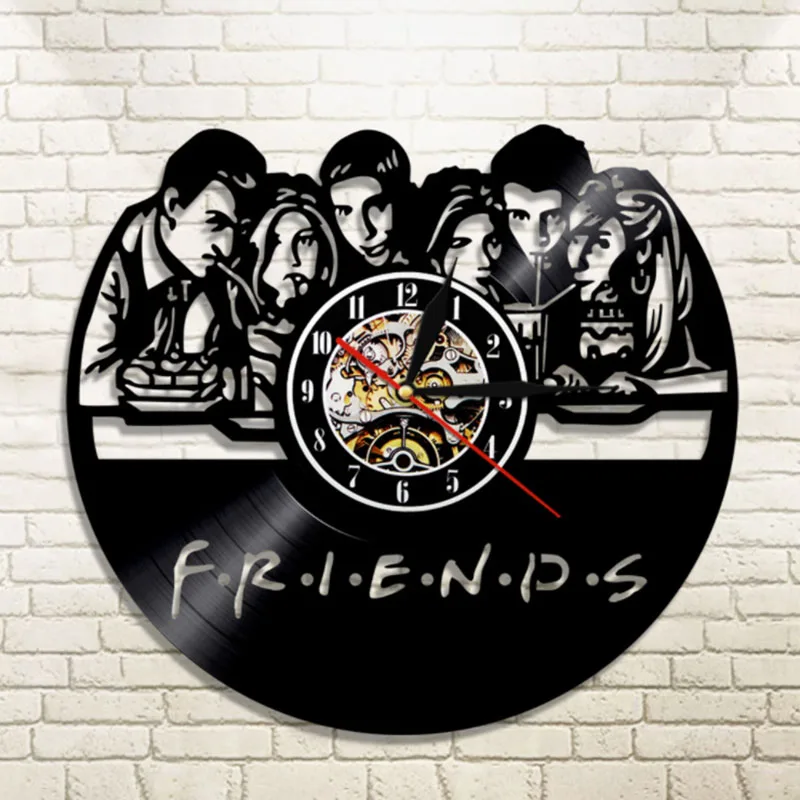 Friends TV Series CD Clock Wall Watch with LED Lighting Vintage Vinyl Record Home Decor Gift for Friend horloge | Дом и сад