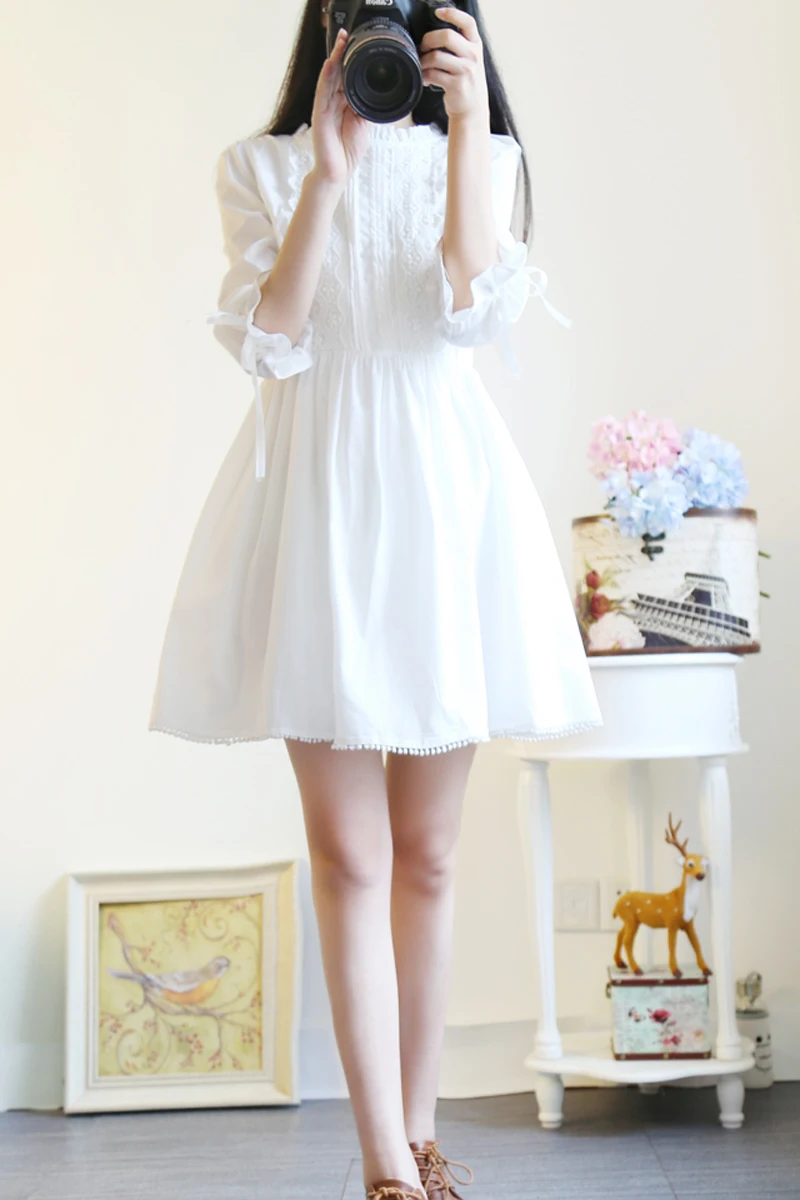 Женское элегантное платье милой девушки из леса белое кружевное принцессы в