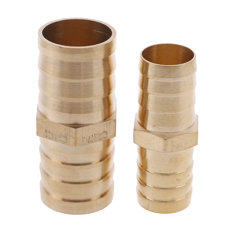 

1/2pcs Brass Straight Hose Pipe Fitting Equal Barb Gas Copper Connector Adapter