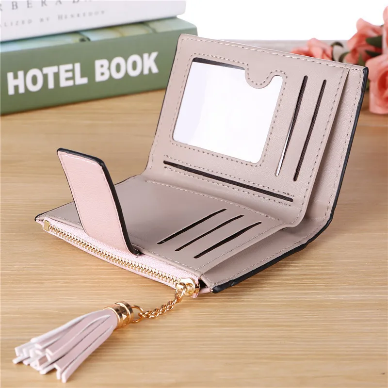 2020 винтажный женский кошелек с бахромой кожаный короткий маленький на молнии и