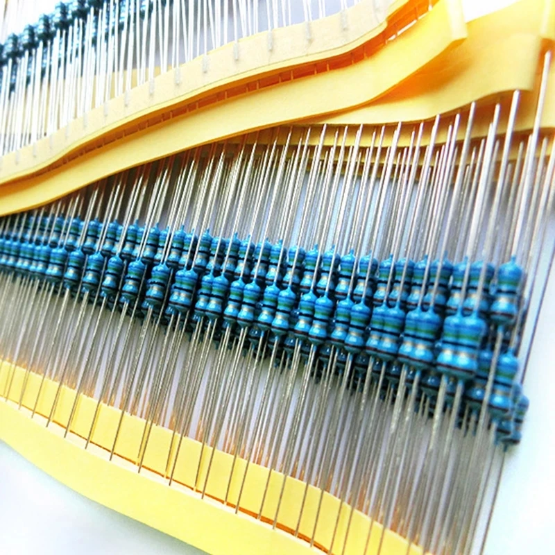 100PCS 1/4W 1R~22M 1% Metal film resistor 100R 220R 1K 1.5K 2.2K 4.7K 10K 22K 47K 100K 100 220 1K5 2K2 4K7 ohm resistance