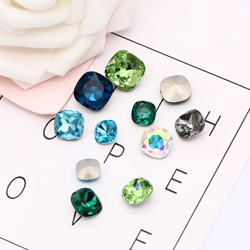 Яркие блестящие квадратные Стразы XIAOPU всех размеров K9 со стразами кристаллами