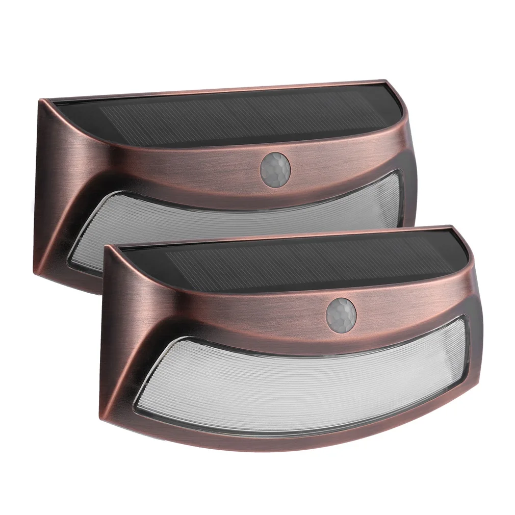 2 шт. тела PIR датчик Сенсор Солнечный Мощность светильник Открытый улыбающиеся