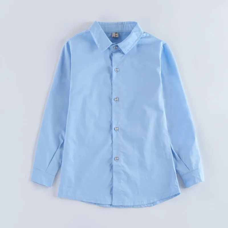 Детские рубашки для мальчиков весна-осень 2019 белая рубашка школьная форма с