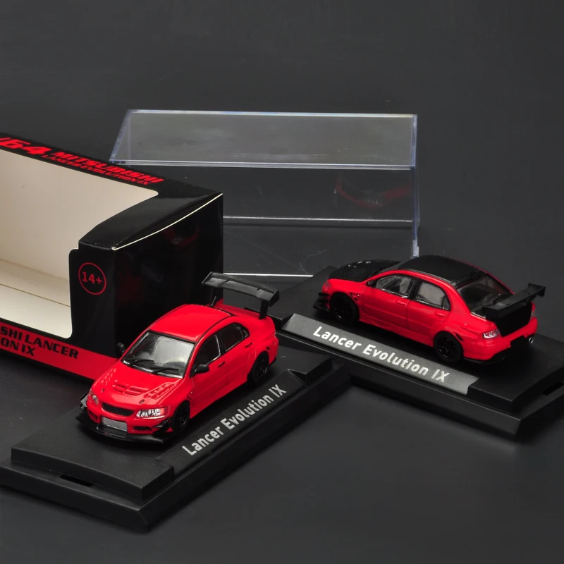 Тайм Модель 1/64 EVO Lancer Evolution IX Широкое тело Производительность Гоночная модель машинки из литого металла 1:64 Спортивный автомобиль GT с кейсом.