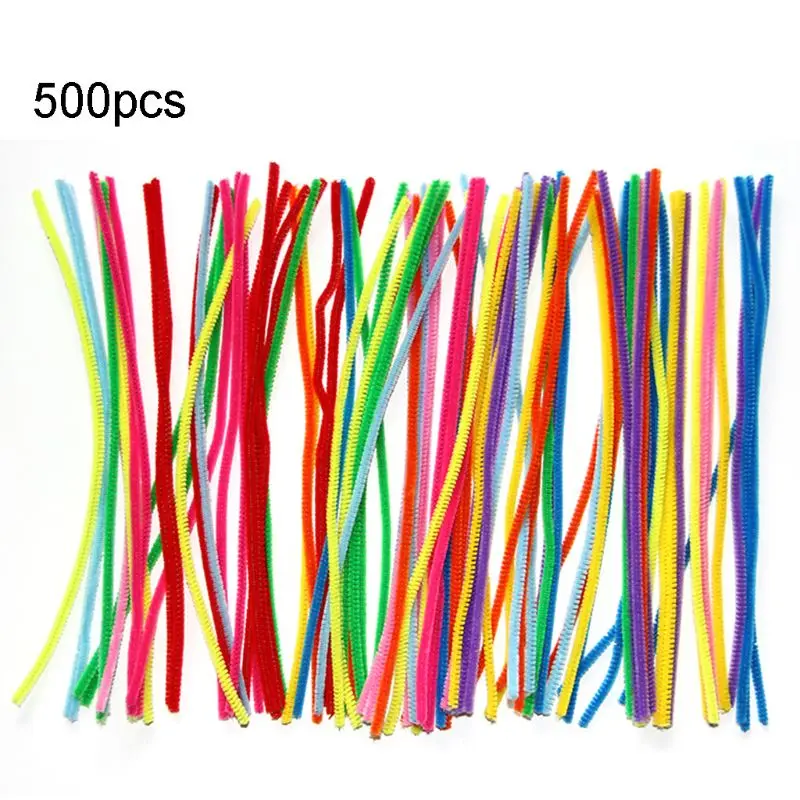 

500 Pcs Pipe Cleaner DIY Craft Materials Supplies Chenille Stems Set Accessories 24BE