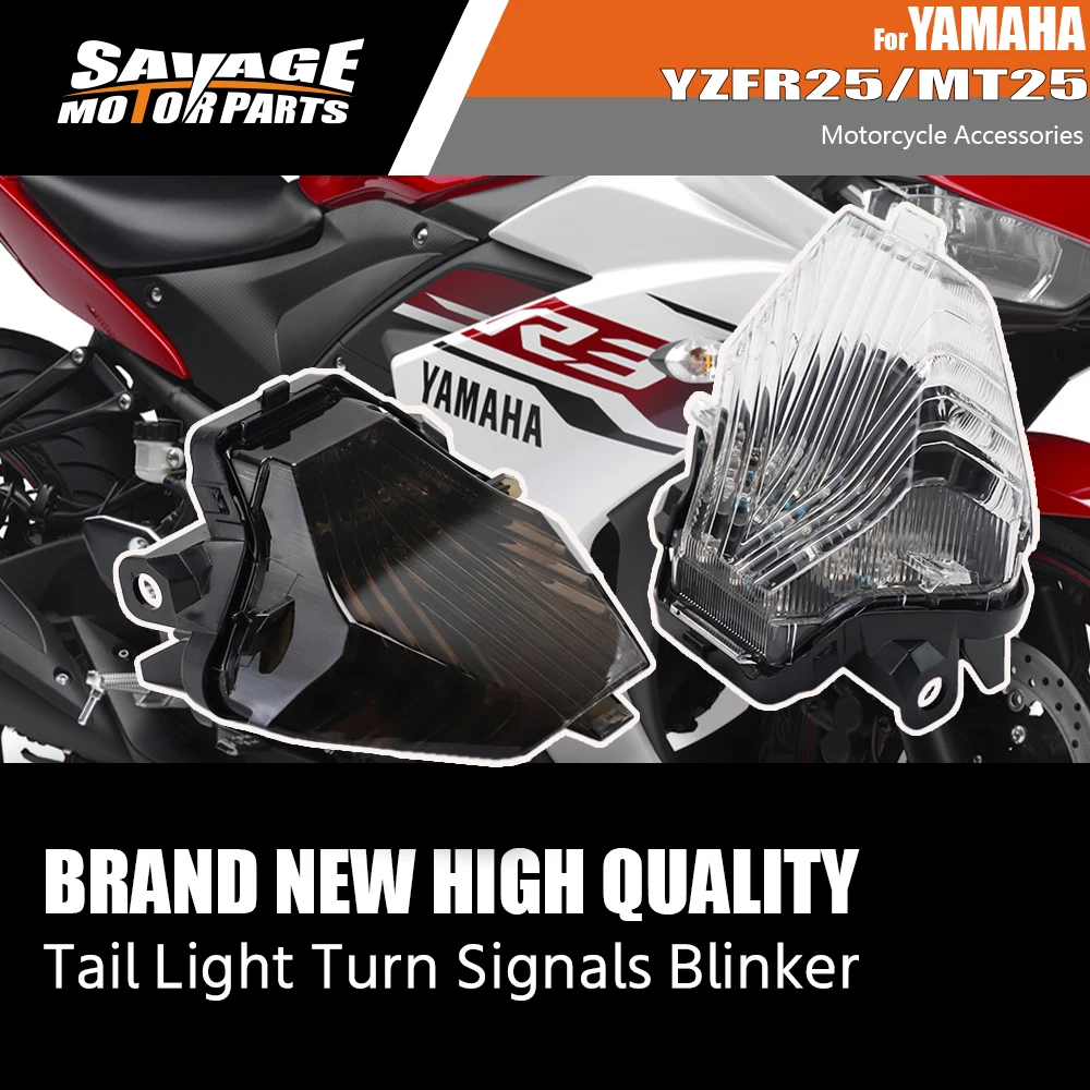 

MT07 Motorcycle Accessories LED Tail Light Turn Signal For YAMAHA MT FZ 07 FZ07 MT 25 MT 03 YZF R3 R25 14-21 Integrated Assembly