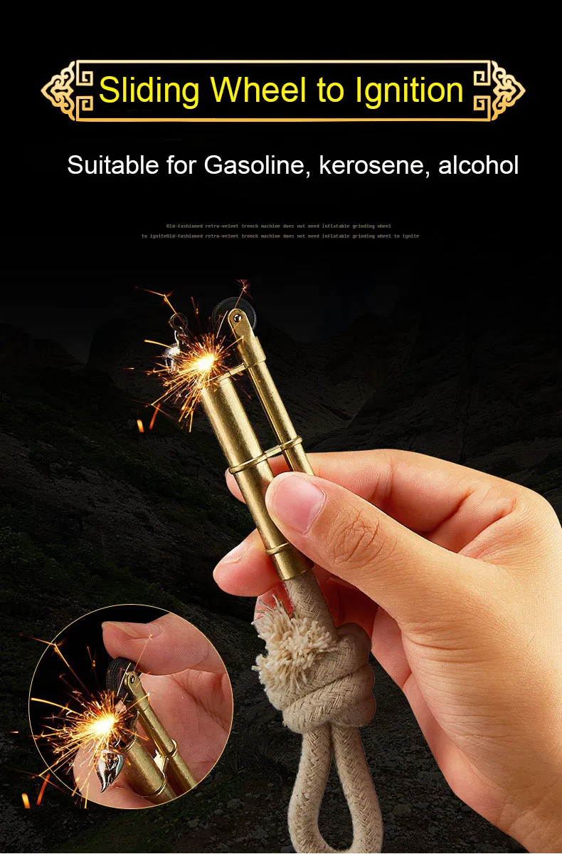 Ретро Вельветовая шлифовальная Зажигалка металлическая ветрозащитная не нужна