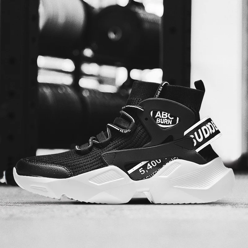 Мужские кроссовки Зимние высокие носки Обувь для бега Повседневная обувь