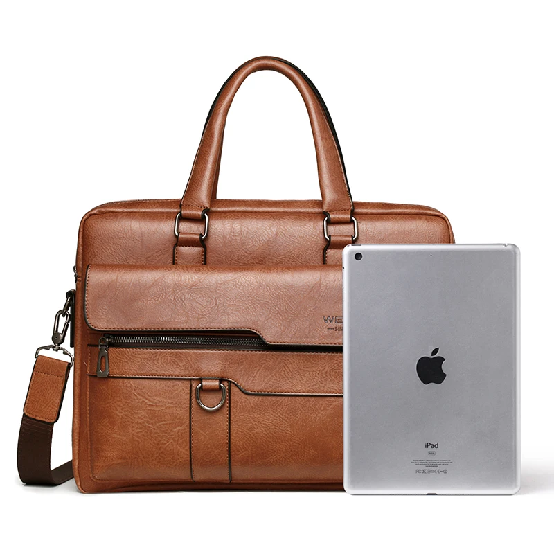 New Business Briefcase Mens Shoulder Bags Crossbody Vintage Casual Messenger High Capacity Bag Men Zipper Handbag High Quality