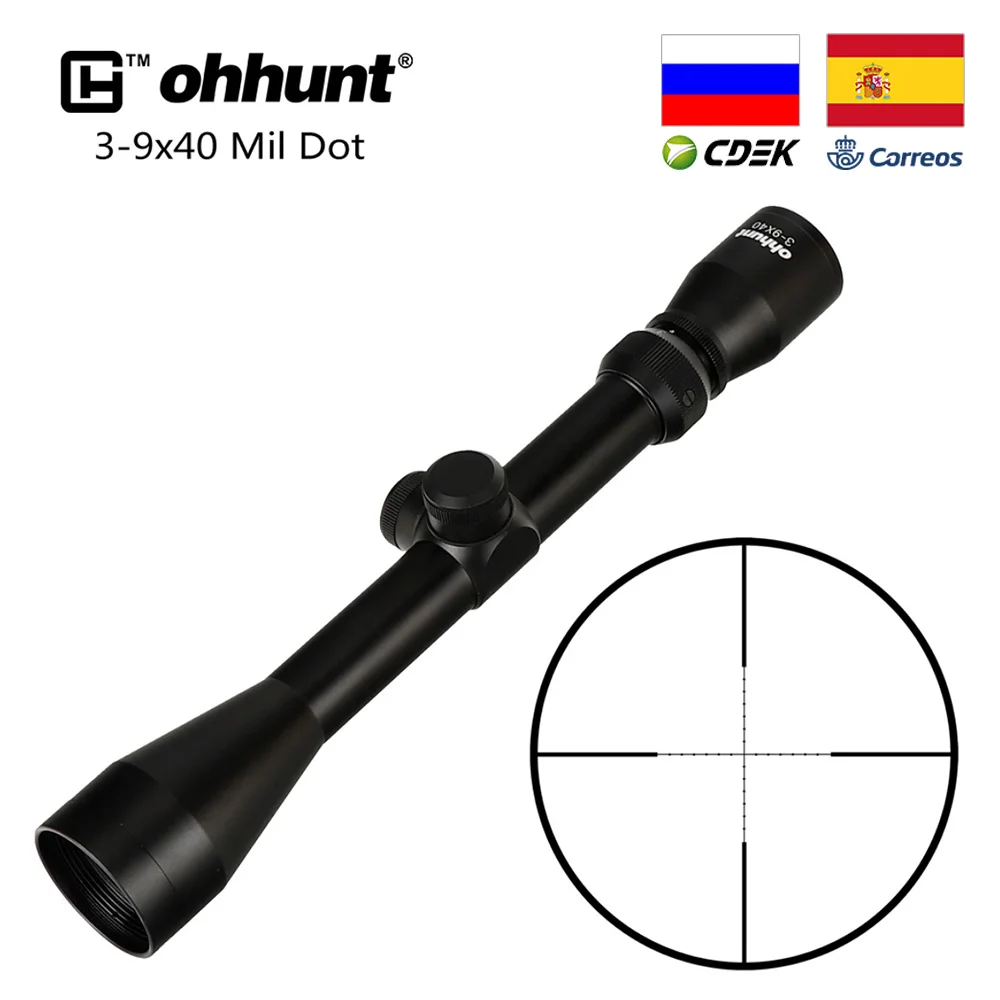 Ohhunt 4X32 3 9X40 4 16X40 6 24X50 винтовка Сфера провода охотничий прицел 1 дюймов оптический