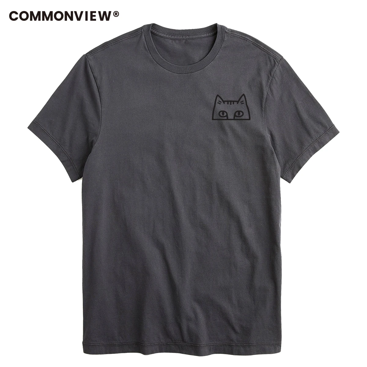 Мужская футболка COMMON VIEW летняя свободная из 100% хлопка Повседневная с коротким