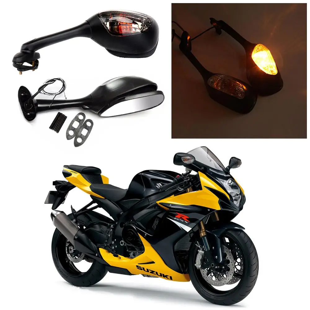 HobbyLane для Suzuki GSXR мотоциклетные боковые зеркала заднего вида для Suzuki GSXR 600 750 1000 с поворотным сигналом светильник K6 K7 K8 зеркало