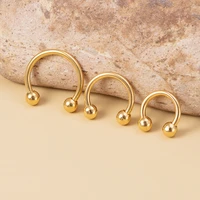 3pcs stainless steel nose septum ring lip studs hoop earrings ear piercing bcr circular cartilage tragus horseshoe body jewelry