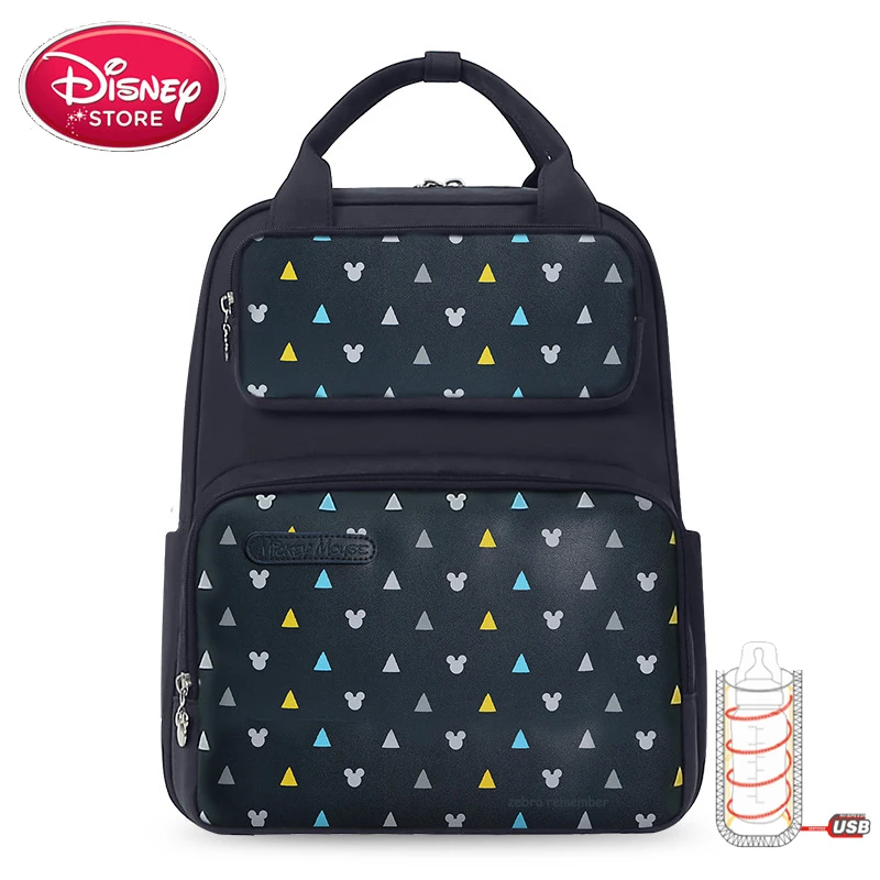 blue Сумка для подгузников disney, сумка для мам, сумка для мам, USB бутылочка, Микки Маус, детские сумки для подгузников, рюкзак для путешествий, сумки для кормления, для ухода за ребенком - Цвет: blue