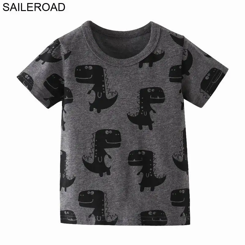 2670 same picture SAILEROAD 2-8лет мультфильм динозавр принт мальчики шорты футболка на лето младенец дети мальчики девочки верхняя одежда одежда хлопок - Цвет: 2670 same picture