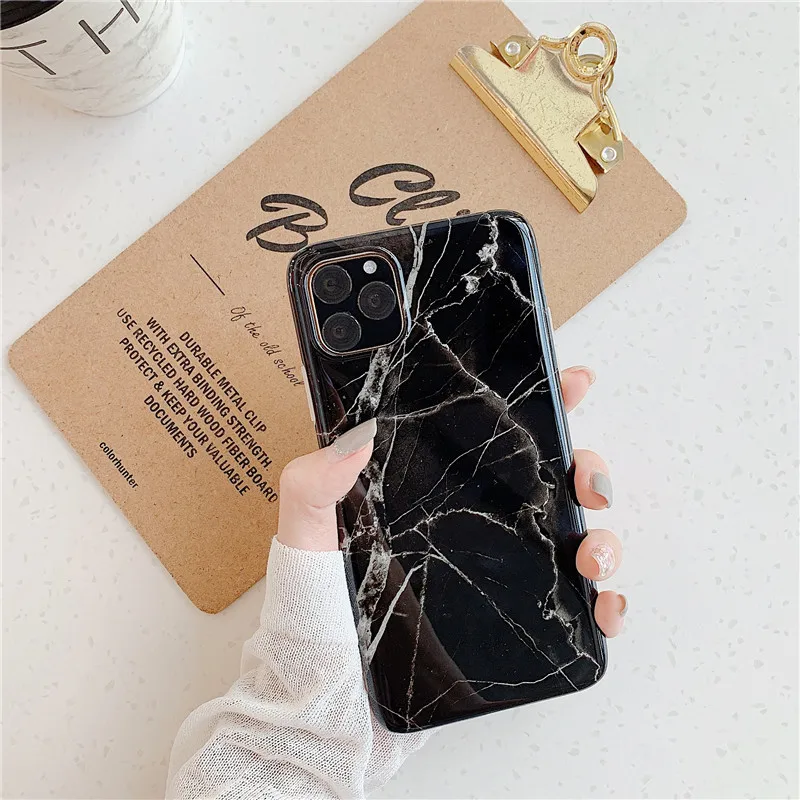 Глянцевый мраморный чехол с трещинами для телефона iPhone 11 11Pro Max XS XR X 7 8 Plus 6 6S задняя