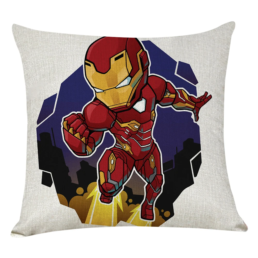 Льняная наволочка в виде героев мультфильма мстители 45 х45 см|Игровые фигурки и