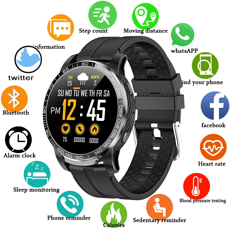 

LIGE Men Smart Watch Bluetooth Call Full Touch Dial Call Fitness Tracker IP67 Waterproof smartwatch For Huawei xiaomi IOS phone