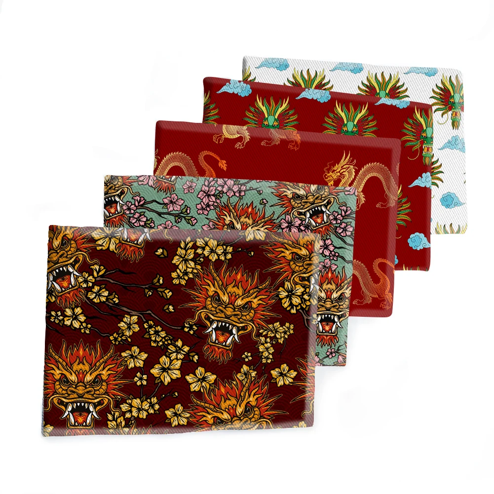 50*145 см Ткань с рисунком дракона мультяшный принт полиэстер хлопок саржа ткань