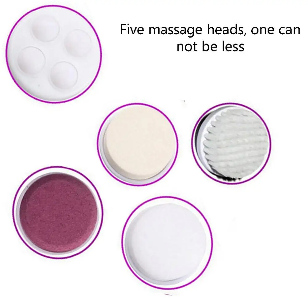 

5 in 1 Face Cleansing Brush Silicone Facial Brush Deep Cleaning Pore Cleaner Face Massage Skin Care Waterproof Facial Brush