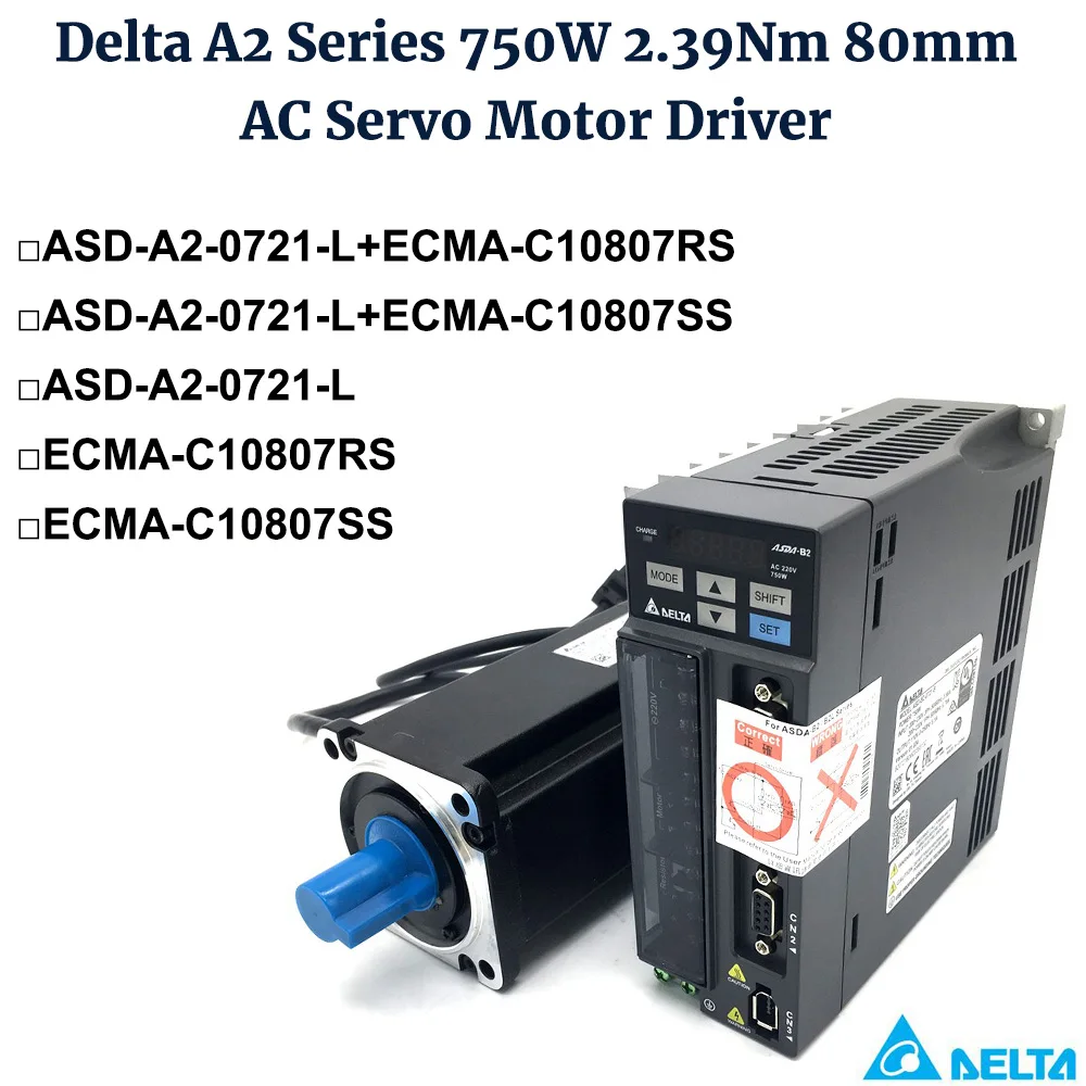 Delta A2 750W 2.39Nm комплект ASD 0721 L ECMA C10807RS C10807SS тормоз серводвигатель переменного тока