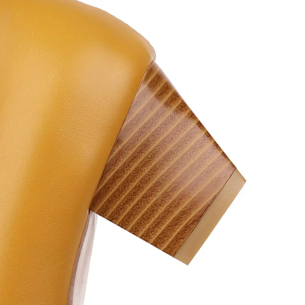 

Woman Dress Shoes OL Office Lady Shoes Pu Leather High Heels Women Shoes Square Heeled Pumps Ladies Shoes Plus Size 34-43