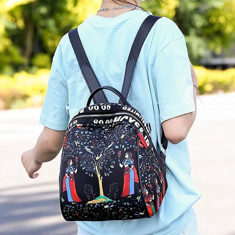 Новинка 2020 женская сумка модный тренд темперамент принт женский рюкзак