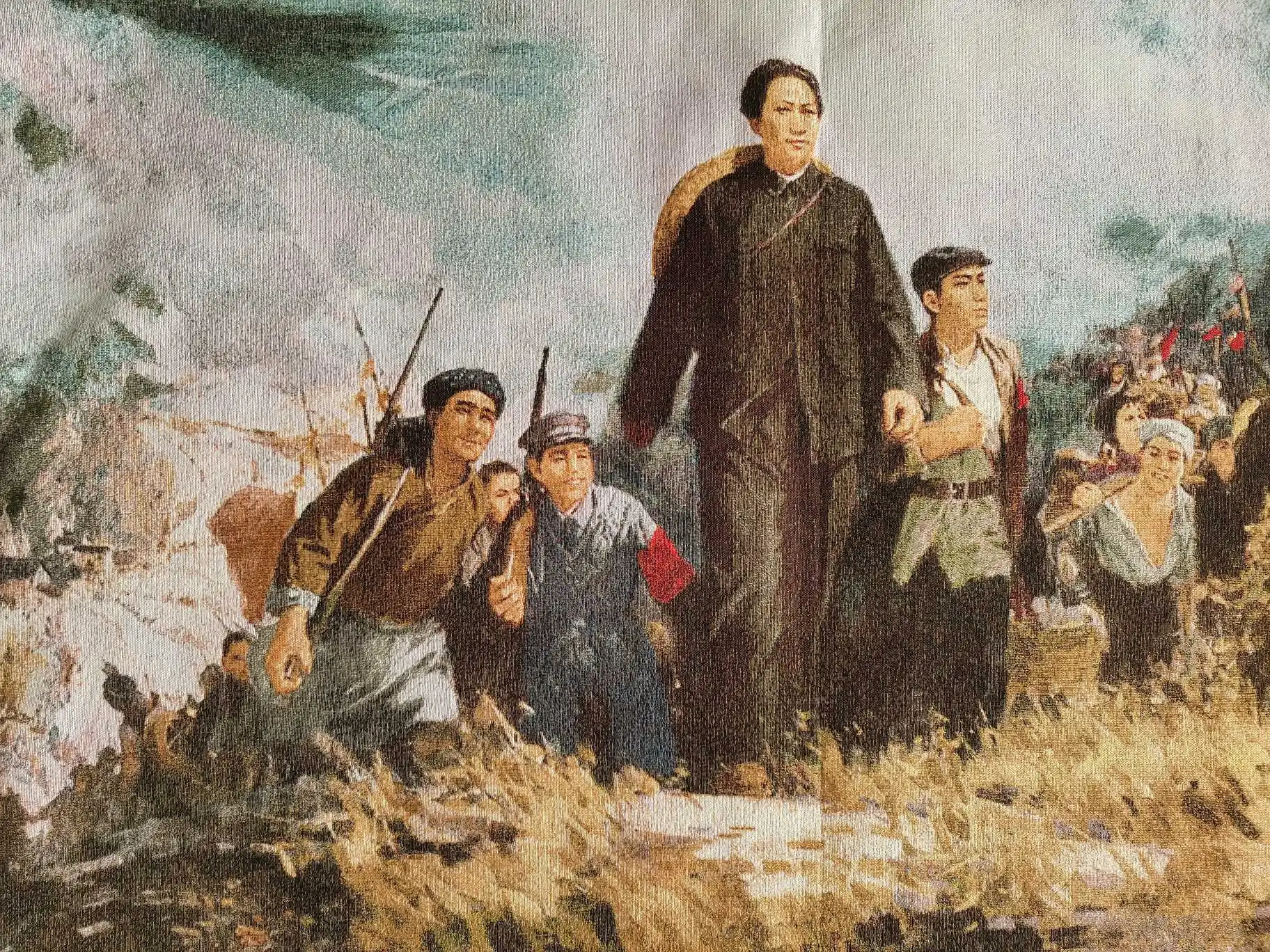 

36" China Embroidered Cloth Silk Great Leader Mao Zedong0 Mural Home Decor Painting Wrcx150