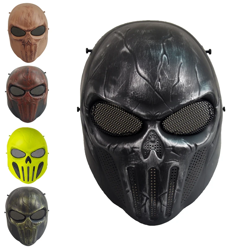 Тактическая Пейнтбольная страйкбольная маска для защиты всего лица с черепом на