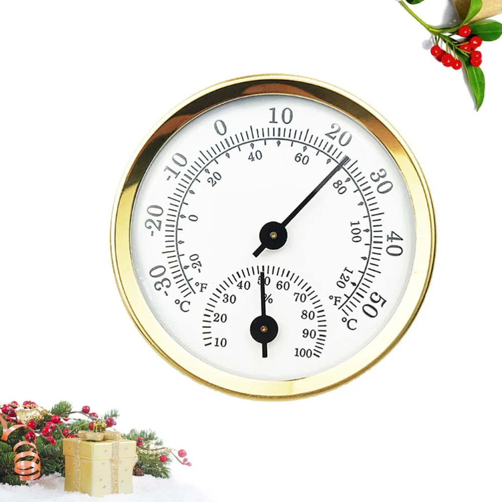

Mini High Precision Pointer Hygrothermograph Durable Multiple Use Sensor Hygrometer (Golden)
