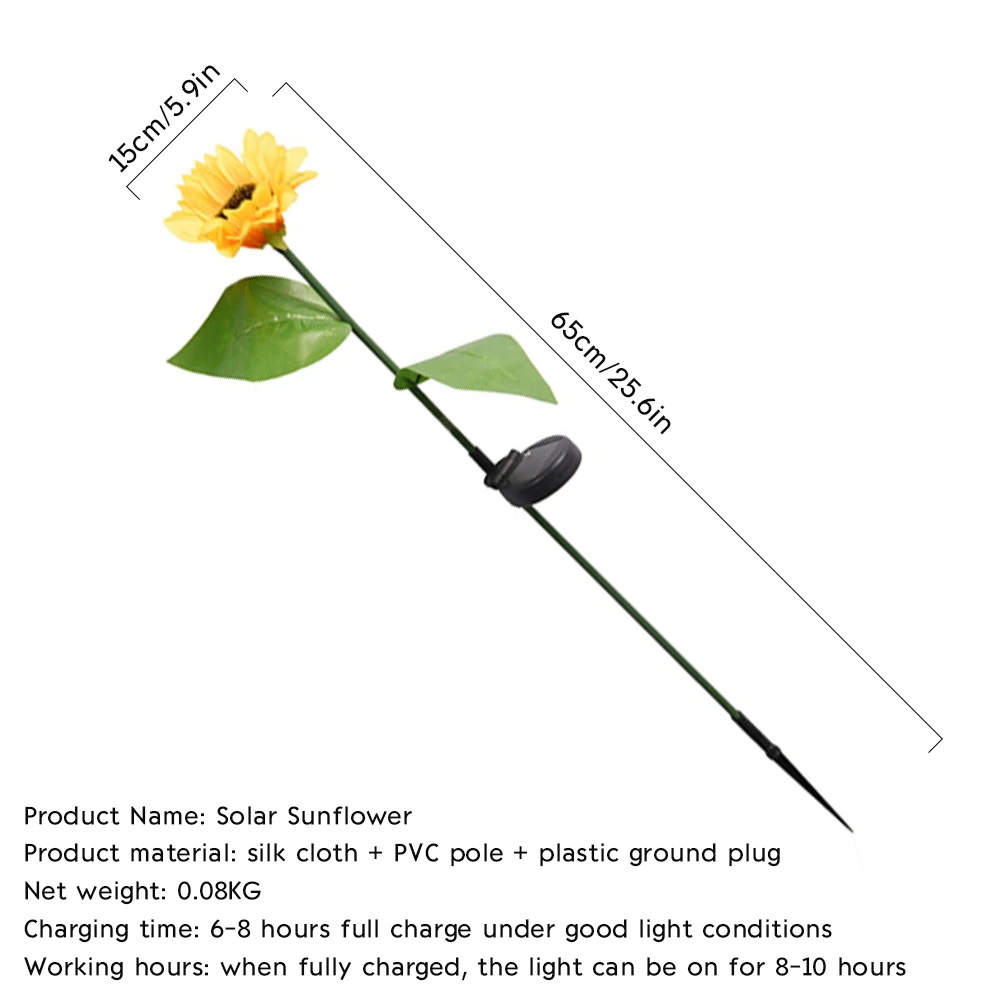 

Garden Solar Powered Lights LED Sunflower Lawn Light Garden Decorative Waterproof Solar Flower Landscape Lamp Landscape Lighting
