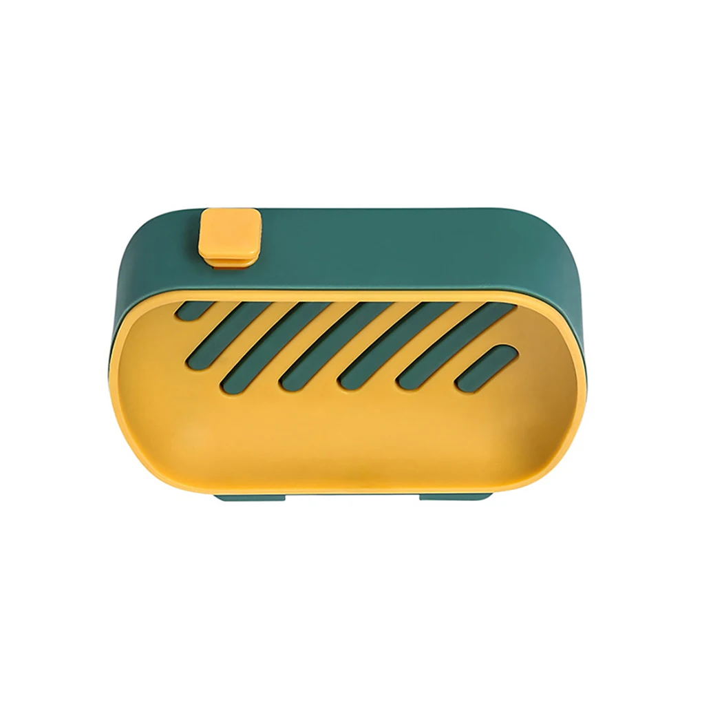 

Wall-mounted Soap Dish Box Free Punching 2-layer Drain Tray Holder Storage Rack for Bathroom Toilet