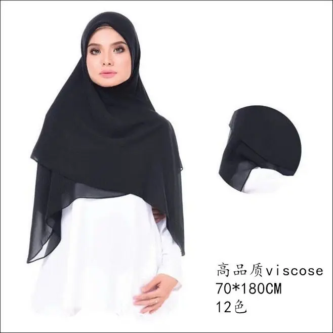 

180X75CM Women's Long Hijabs Shawl Viscose Cotton Thin Scarves Wraps Malaysia Foulard Hijab Turban Islamic Modesty Headscarf