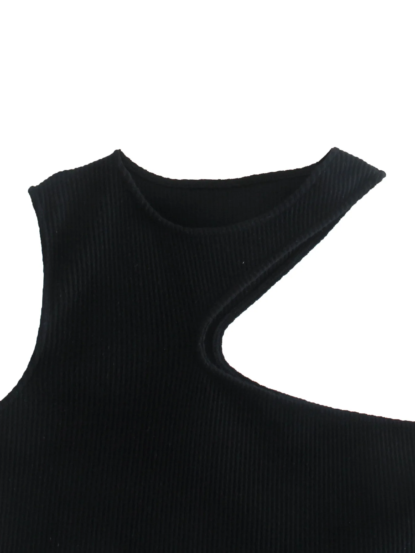 

2021 Women's Fashion Black Short Irregular Vest Women's Casual Sexy Knitted Top O-neck Open Street Vest Top ropa mujer y2k